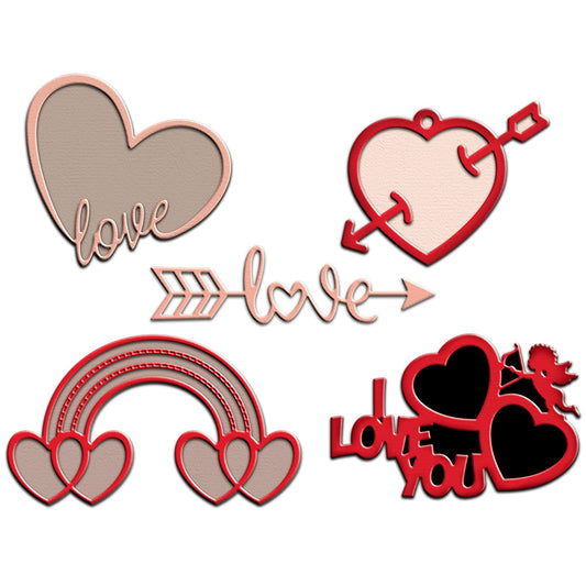 Love Valentine's Day Series Love Hearts And Arrows Rainbow Metal Cutting Dies Set YX908,YX909,YX910,YX911,YX912