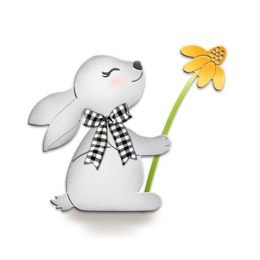 Cute Easter Rabbit Holding Flower Scrapbooking Metal Cutting Dies Set YX1100
