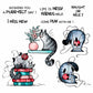 Lovely Pet Cats And Books Cutting Dies Set YX1092-D