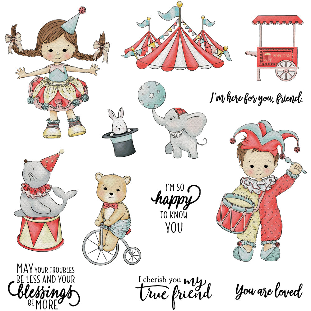 Adorable Boys Girls And Animals In Circus Cutting Dies Set YX646-D