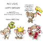 Happy Birthday Adorable Little Mice Mouse Cutting Dies And Stamp Set YX1004-S+D
