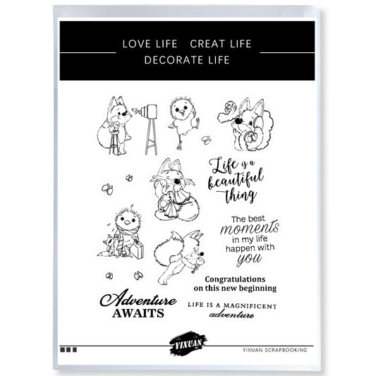 Fox And Ducks Joyful Life Cutting Dies And Stamp Set YX546-S+D