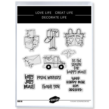 Love Post Mail And Truck Cutting Dies And Stamp Set YX325-S+D