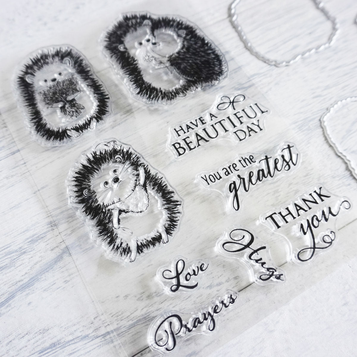 Cute Little Hedgehog Mini Cutting Dies And Stamp Set YX582-S+D