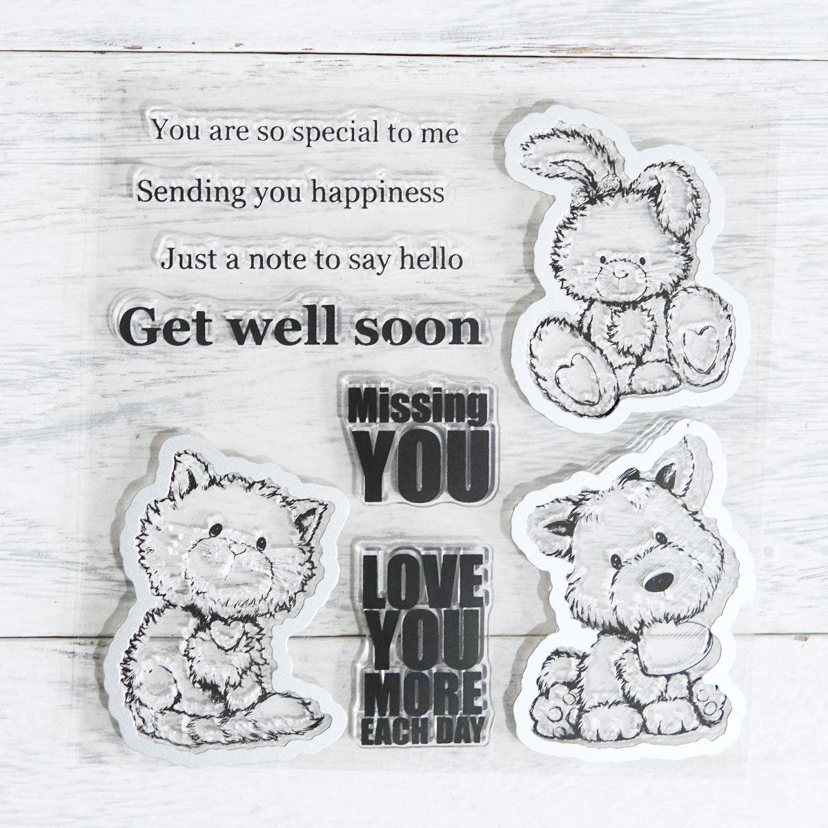 Cute Animals And Heart Cat Dog Rabbit Cutting Dies And Stamp Set YX866-S+D