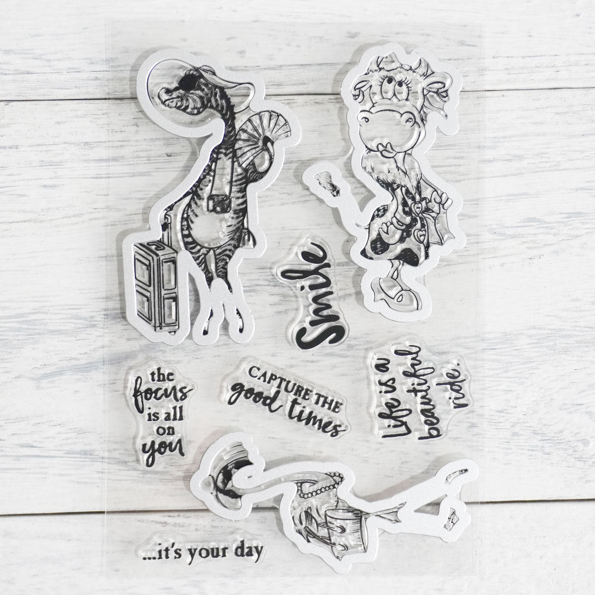 Cute Funny Animal Lady Cutting Dies And Stamp Set YX581-S+D