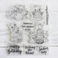 Cute Cats kitty & Cake Happy Birthday Cutting Dies And Stamp Set YX573-S+D