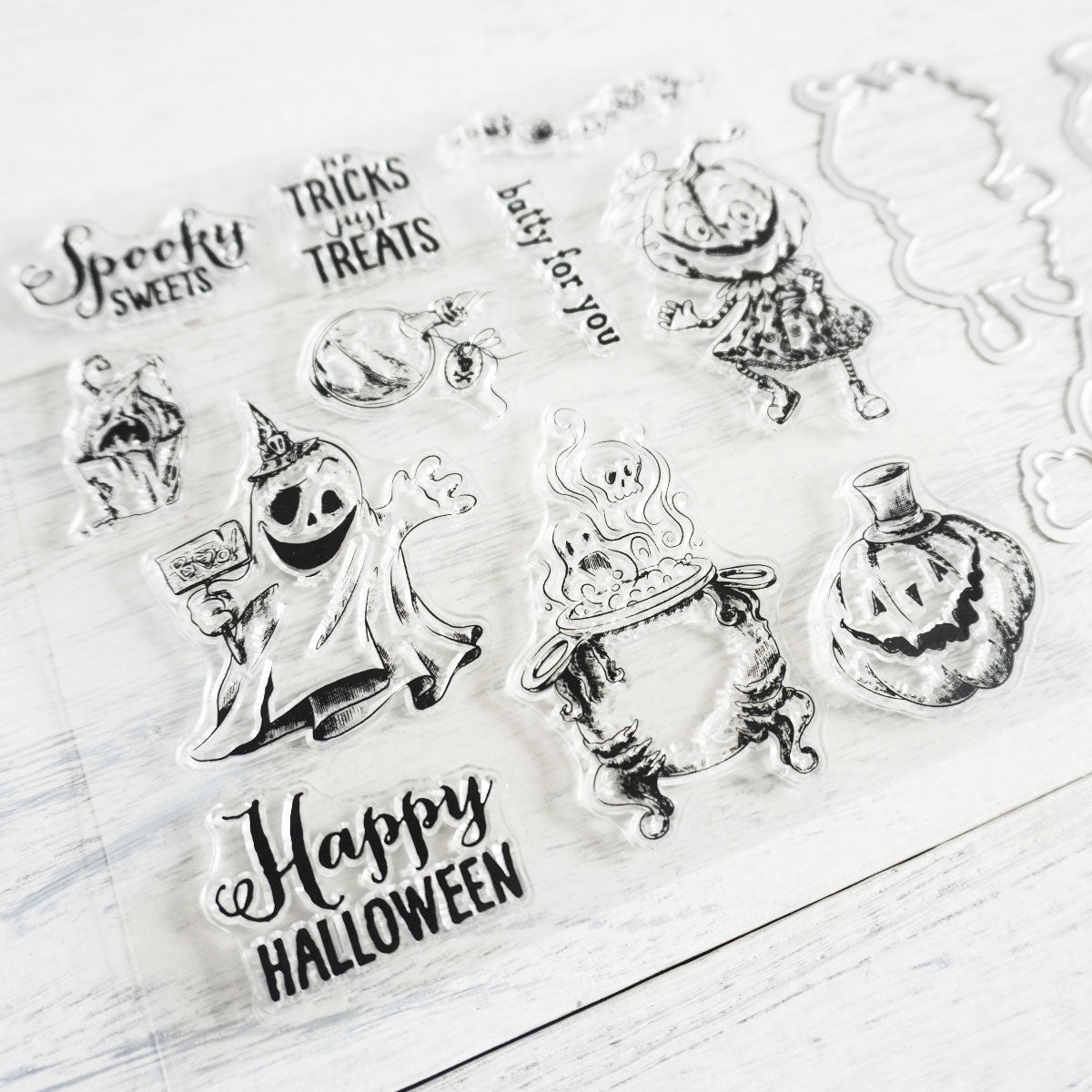 Ghost Pumpkin Spooky Halloween Cutting Dies And Stamp Set YX768-S+D
