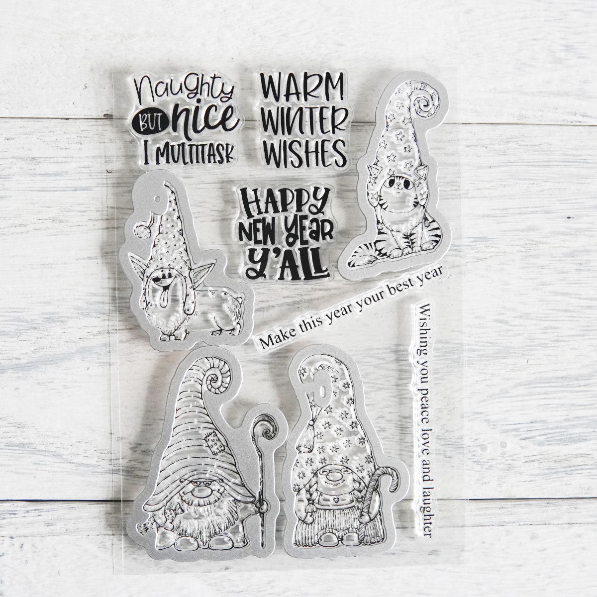 Cute Older And Pet Dog Cat Family Gnome Cutting Dies Set YX811-D