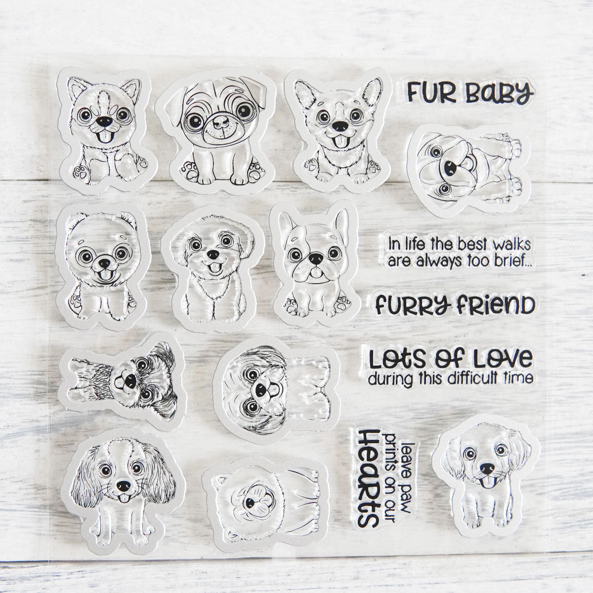 Cute Little Pet Dogs Puppy Cutting Dies And Stamp Set YX577-S+D