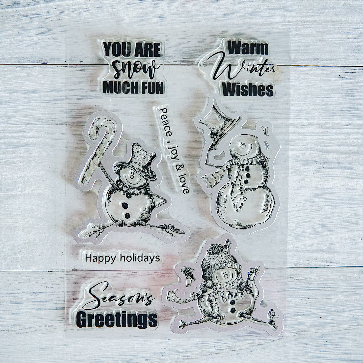 Winter Christmas Series Cute Snowman In Hat Photopolymer Stamp Set YX809-S
