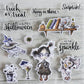 Ghost Sparkle Girl Happy Halloween Cutting Dies And Stamp Set YX769-S+D