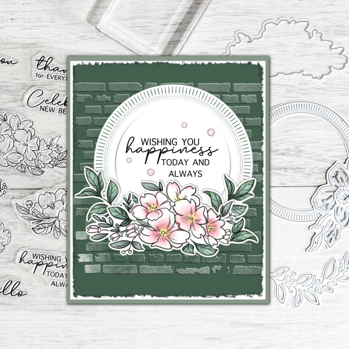 Spring Series Blooming Flowers Cutting Dies And Stamp Set YX902-S+D
