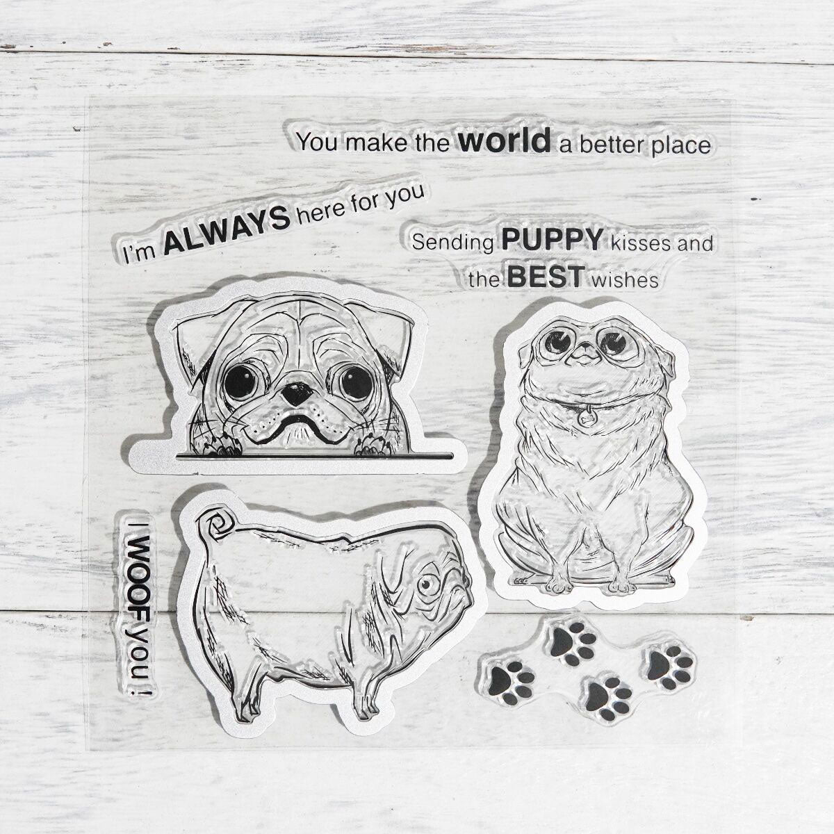 Cute Cartoon Pet Dogs And Paws Cutting Dies And Stamp Set YX858-S+D