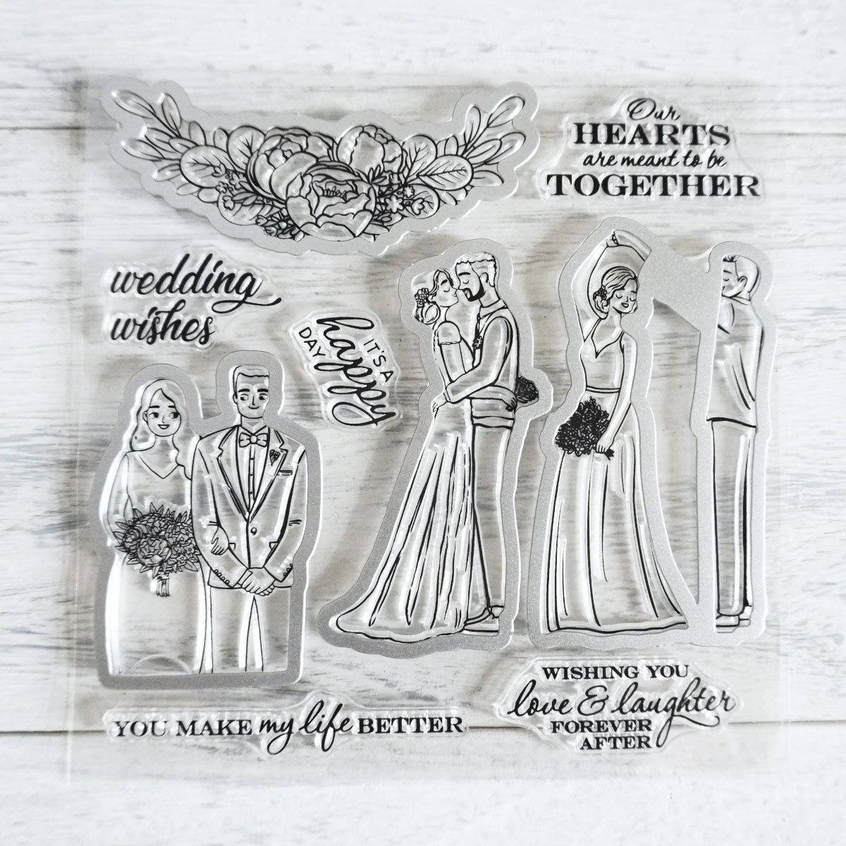 Wedding Bride Bridegroom Love Couples Cutting Dies And Stamp Set YX553-S+D