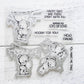 Cute Doll Bear Holding Balloons Cutting Dies And Stamp Set YX724-S+D