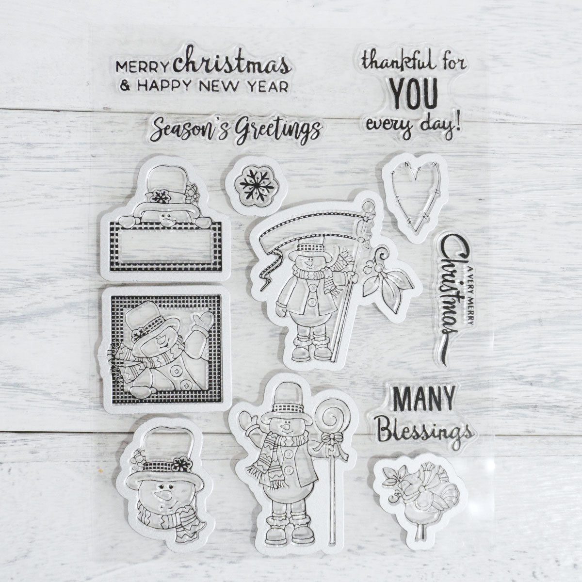 2022 Winter Cute Christmas Snowman Cutting Dies And Stamp Set YX775-S+D