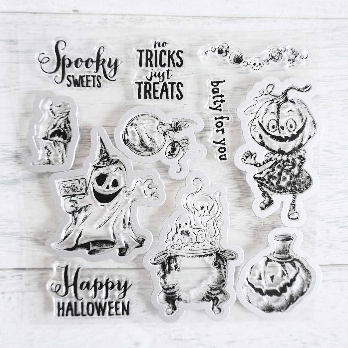 Ghost Pumpkin Spooky Halloween Cutting Dies And Stamp Set YX768-S+D