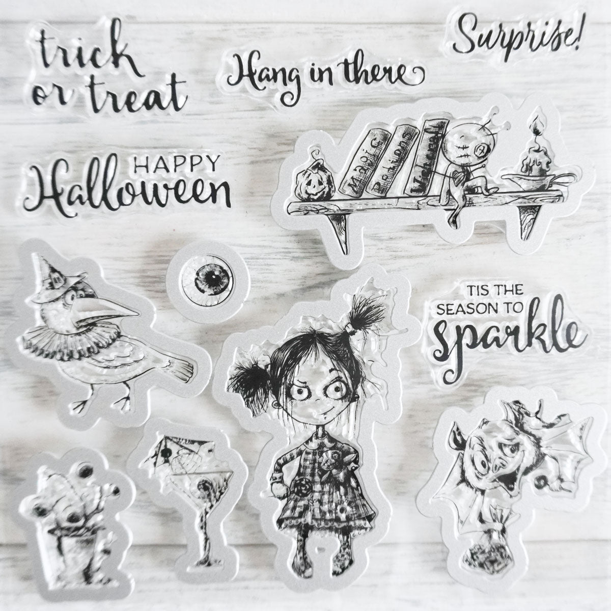Ghost Sparkle Girl Happy Halloween Cutting Dies And Stamp Set YX769-S+D