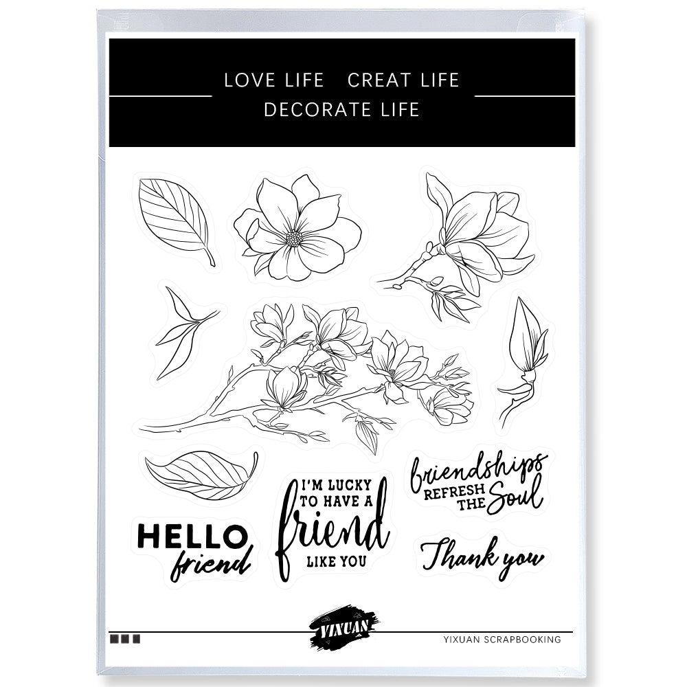 Blooming Magnolia Mother's Day Flowers Cutting Dies And Stamp Set YX514-S+D