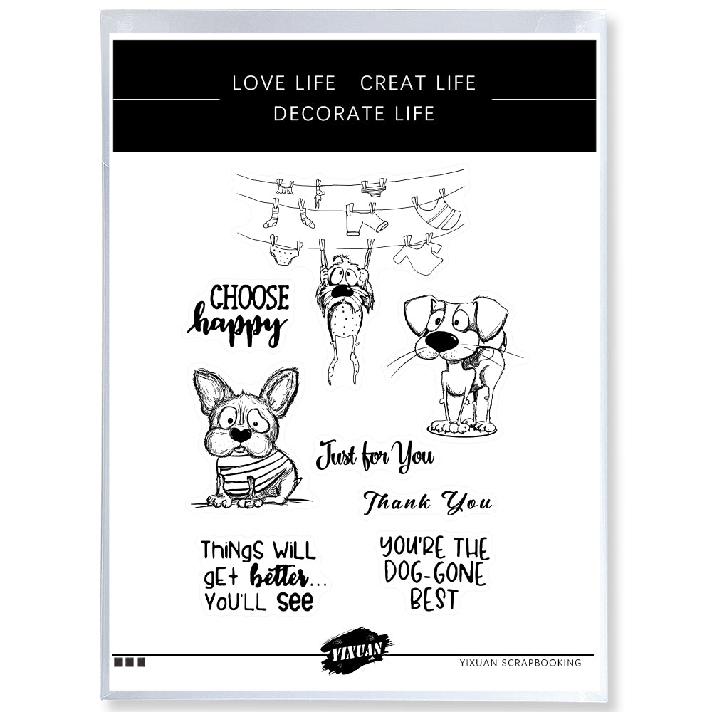 Cute Pets Dogs Clear Stamp YX494-S