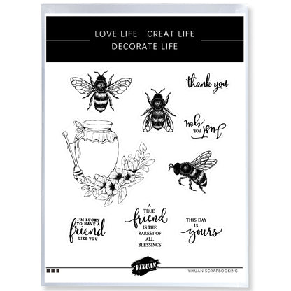Busy Working Bees And Honey Cutting Dies And Stamp Set YX583-S+D