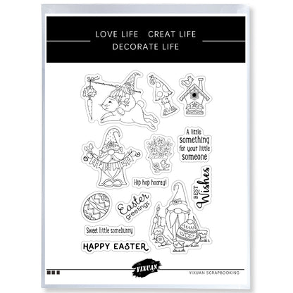 Easter Eggs Gnome Cutting Dies And Stamp Set YX387-S+D