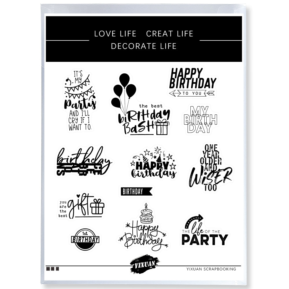 Happy Birthday Balloons Party Decor Clear Stamp YX482