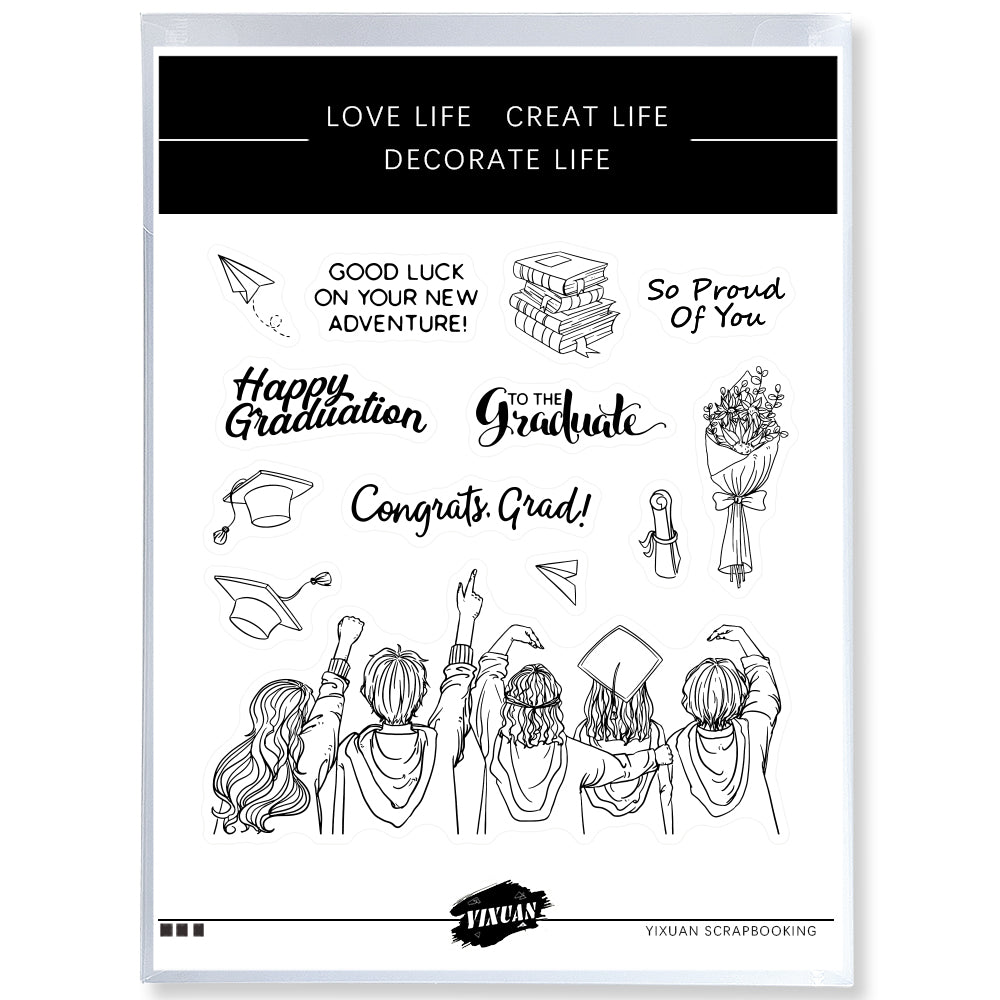 Graduation Celebration Young Boys And Girls Cutting Dies And Stamp Set YX503-S+D