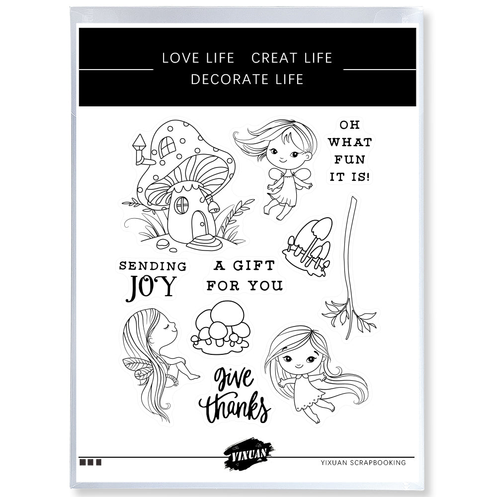 Forest Fairy Elf And Mushroom Clear Stamp YX491-S