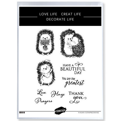 Cute Little Hedgehog Mini Cutting Dies And Stamp Set YX582-S+D