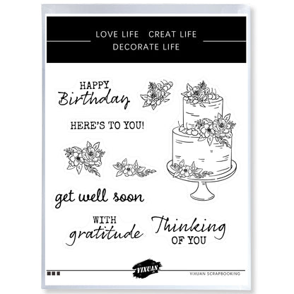 Love Roses Birthday Wedding Cake Cutting Dies And Stamp Set YX533-S+D