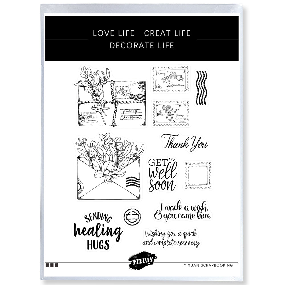Leaves Best Wishes Letters Love Gifts Cutting Dies And Stamp Set YX537-S+D