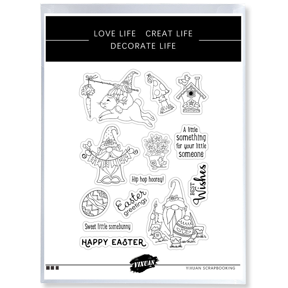 Easter Eggs Gnome Clear Stamp YX387-S