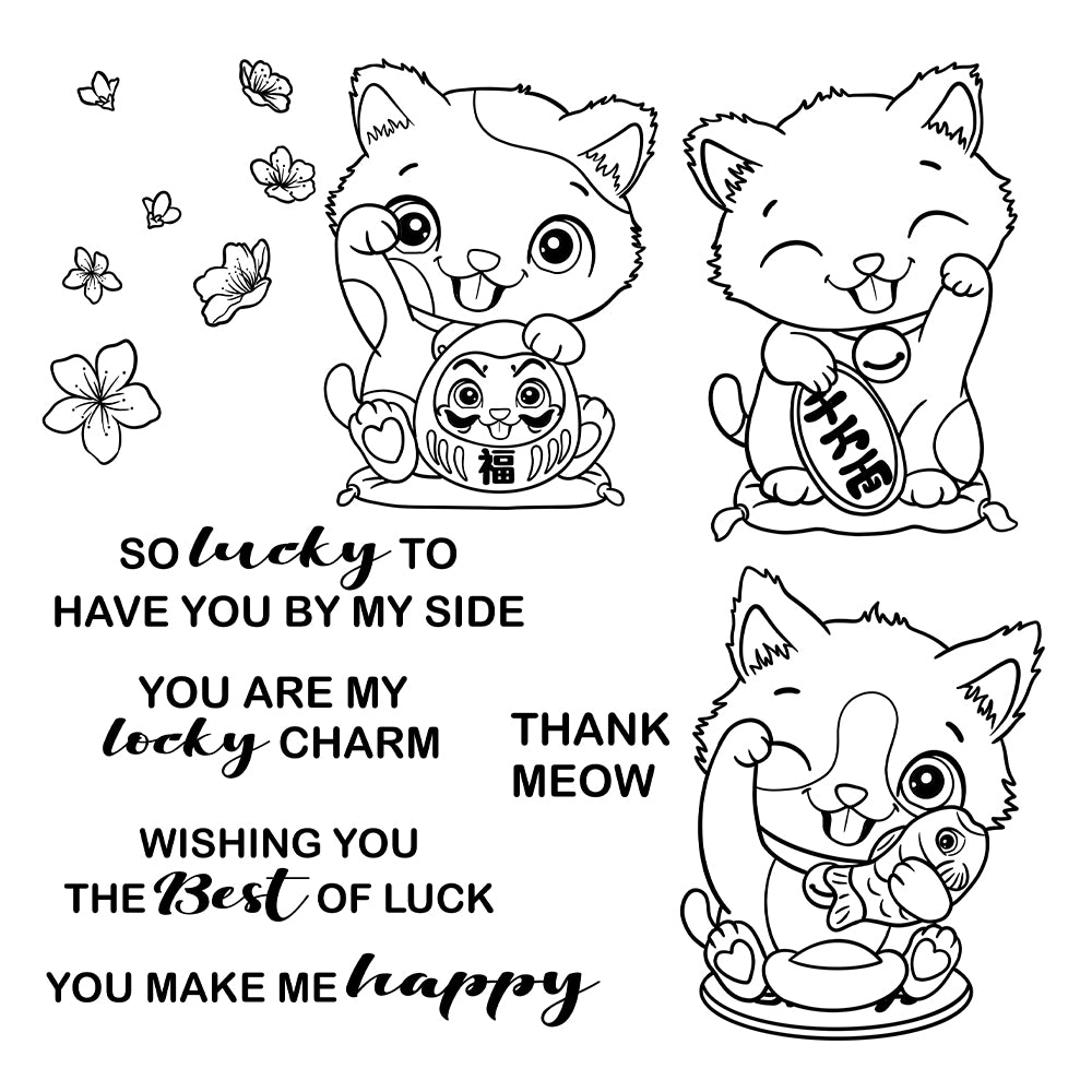 Kawaii Little Kitty Pet Cats Clear Stamp YX1196-S