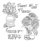 Spring Series Blooming Flowers In Vase Clear Stamp YX1147-S