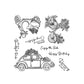 Spring Flowers And Cars Bicycle Motorcycle Clear Stamp YX1084-S