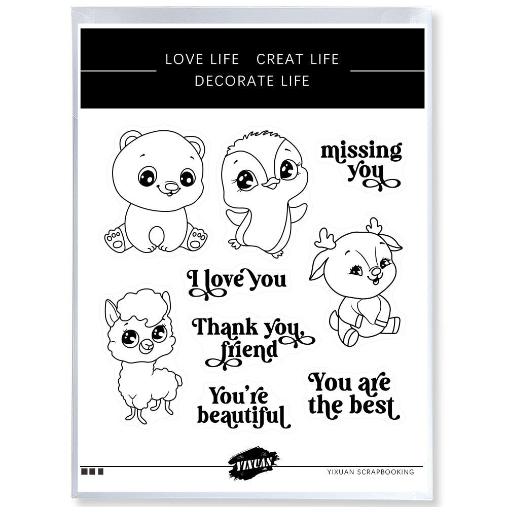 Cute little Baby Animals Clear Stamp YX516-S