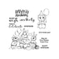 Happy Birthday To Animals Cute Kitty And Rabbits Clear Stamp YX1095-S