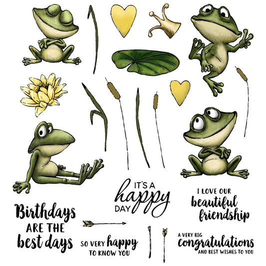 Carttoon Funny Frogs Prince Cutting Dies And Stamp Set YX544-S+D