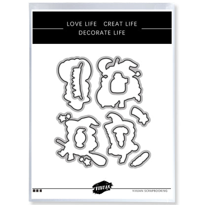 Halloween Girls In Witch Hat Pumpkin Cutting Dies And Stamp Set YX662-S+D