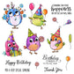 Birds Sparrow Celebration Birthday Wishes Cutting Dies Set YX562-D