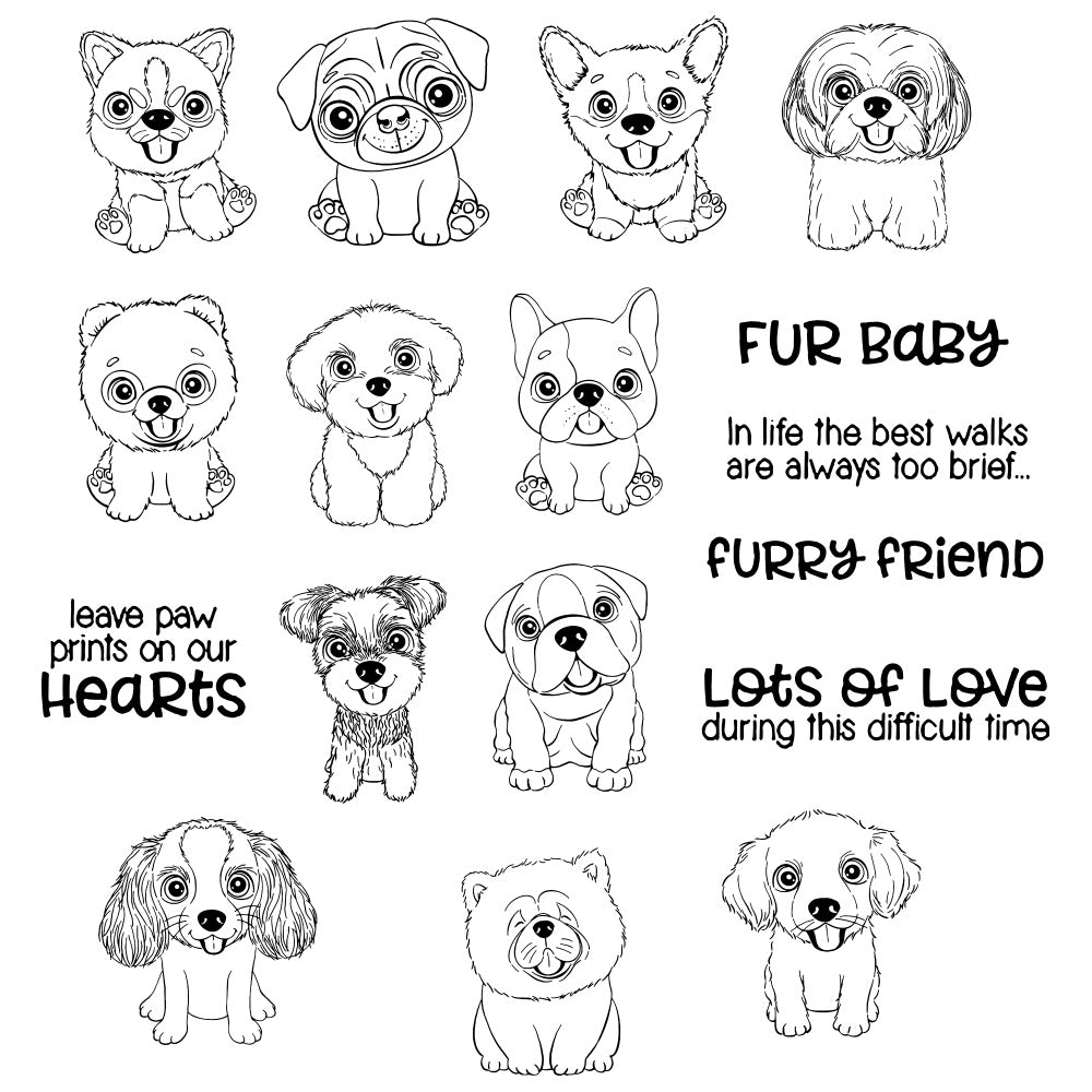 Cute Little Pet Dogs Puppy Clear Stamp YX577-S