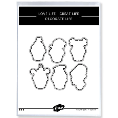 2023 Christmas Cupcake Cutting Dies And Stamp Set Cute Santa Xmas Tree YX658-S+D