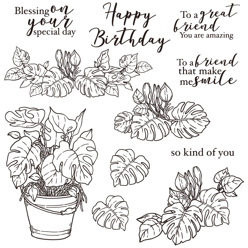 Spring Series Plants Leaves Clear Stamp YX935-S