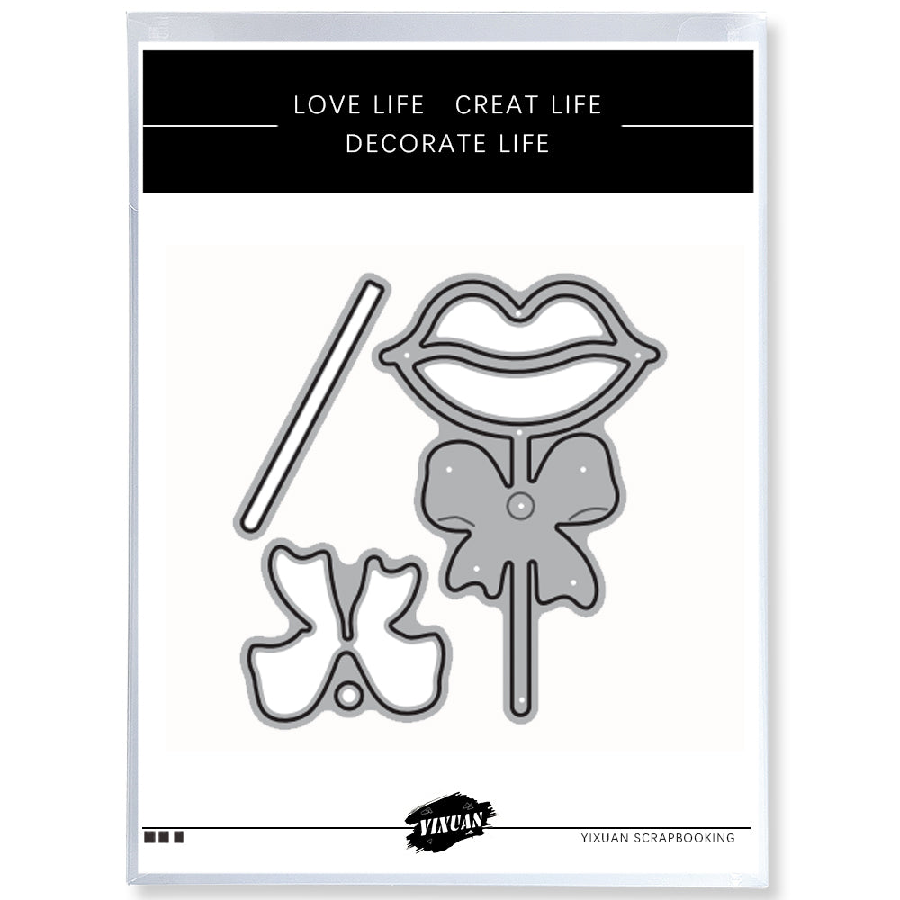 Love Lips Lollipop Metal Cutting Dies Set Valentine's Day Decor YX1050