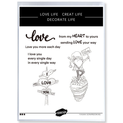 Love Valentine's Day Series Cute Heart Gnome Strawberry Cutting Dies And Stamp Set YX929-S+D