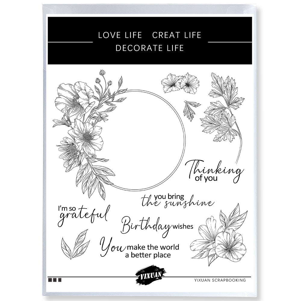 Spring Floral Blooming Flowers Cutting Dies And Stamp Set YX1153-S+D