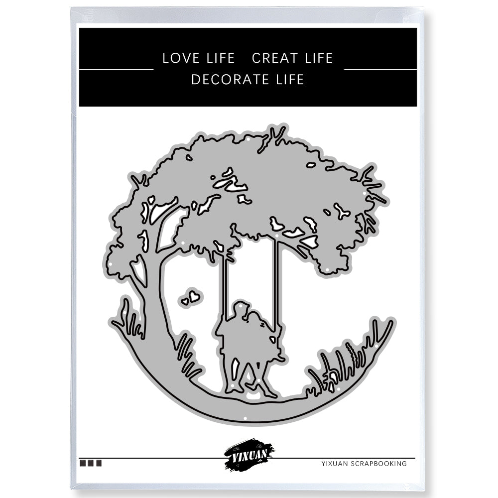 Love Couples On Tree Swings Metal Cutting Dies Set YX940