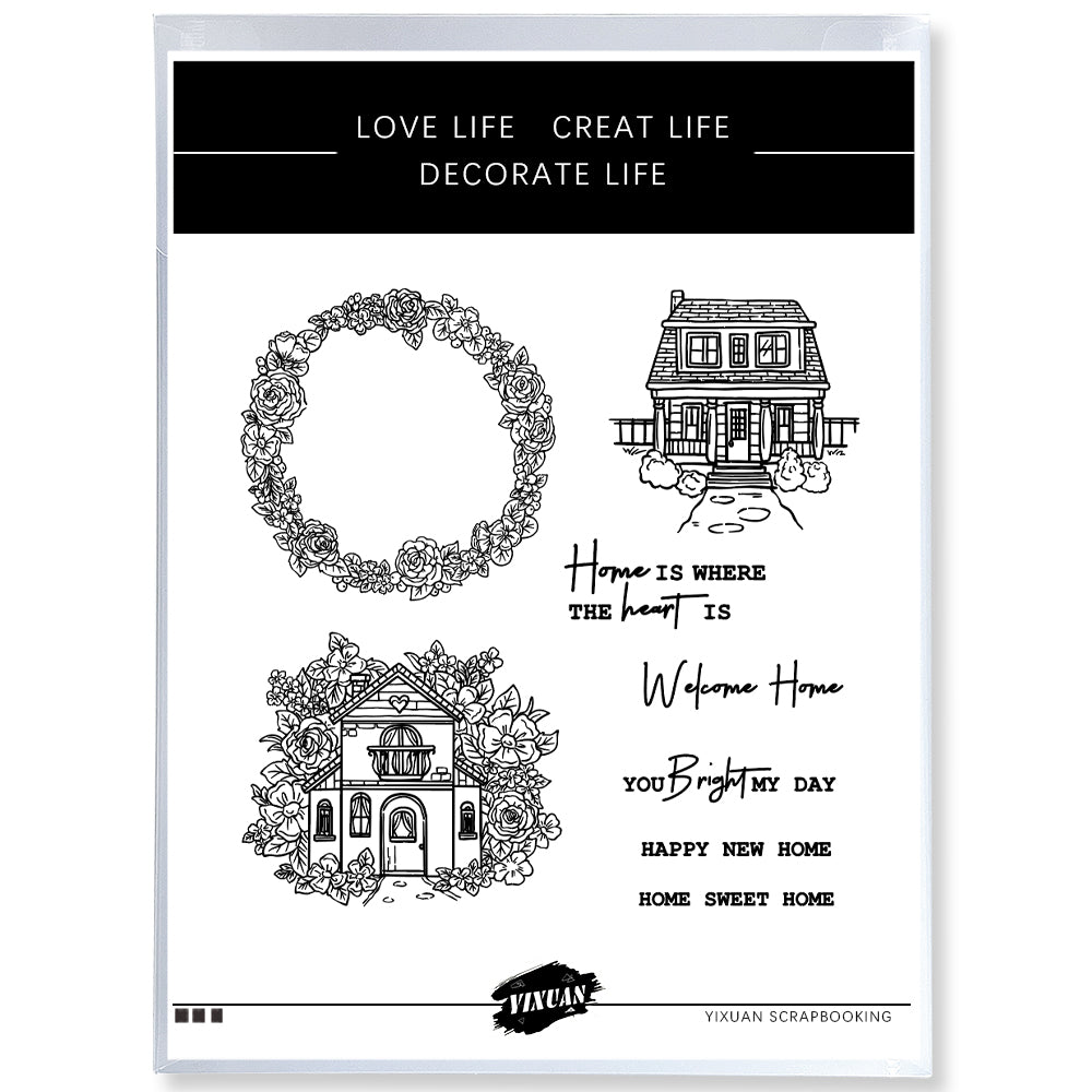 Spring Series Blooming Flowers And Home House Clear Stamp YX1083-S